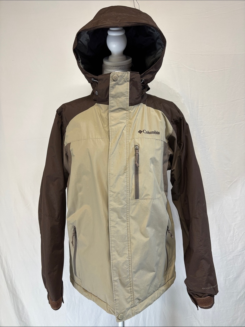 Columbia OmniShield Men's Brown and Tan Hooded Winter Jacket